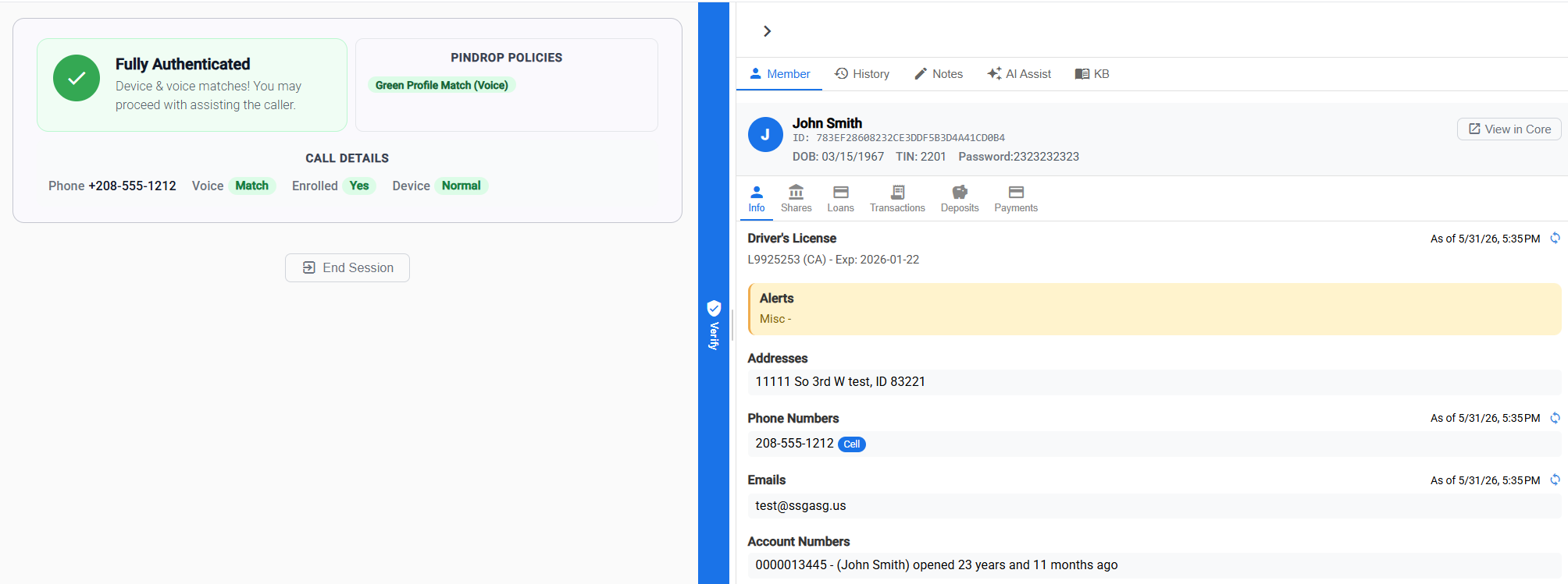 Confirm Validation Interface
